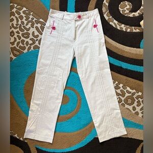 BERTYSS Khaki & Pink Straight Leg Trousers